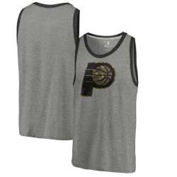 Indiana Pacers Fanatics Branded Camo Collection Prestige Tri-Blend Tank Top - Heathered Gray