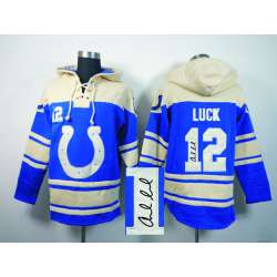Indianapolis Colts #12 Andrew Luck Blue Signature Edition Hoodie