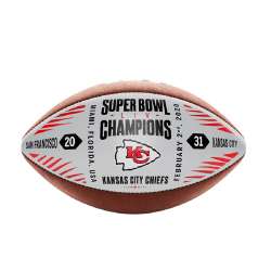 Kansas City Chiefs Football Metallic Leather Super Bowl 54 Champs