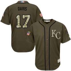 Kansas City Royals #17 Wade Davis Green Salute to Service Stitched Baseball Jersey Jiasu
