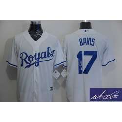 Kansas City Royals #17 Wade Davis White New Cool Base Stitched Signature Edition Jersey