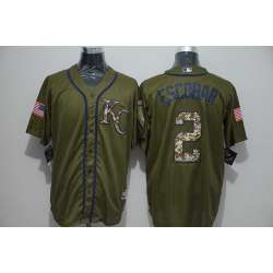 Kansas City Royals #2 Alcides Escobar Green Salute to Service Stitched Baseball Jersey