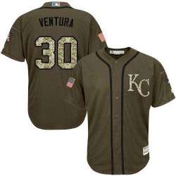 Kansas City Royals #30 Yordano Ventura Green Salute to Service Stitched Baseball Jersey Jiasu