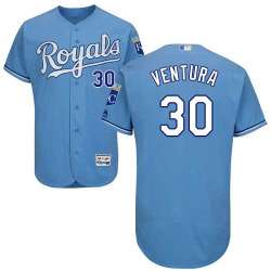 Kansas City Royals #30 Yordano Ventura Light Blue Flexbase Stitched Jersey DingZhi