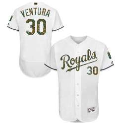 Kansas City Royals #30 Yordano Ventura White Memorial Day Flexbase Stitched Jersey DingZhi
