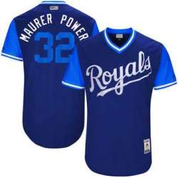 Kansas City Royals #32 Brandon Maurer Maurer Power Majestic Royal 2017 Players Weekend Jersey JiaSu