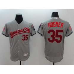 Kansas City Royals #35 Eric Hosmer Gray USA Independence Day 2016 Flexbase Collection Stitched Baseball Jersey