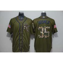 Kansas City Royals #35 Eric Hosmer Green Salute to Service Stitched Baseball Jersey