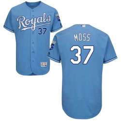 Kansas City Royals #37 Brandon Moss Light Blue Flexbase Stitched Jersey DingZhi