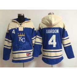 Kansas City Royals #4 Alex Gordon Blue Hoodie