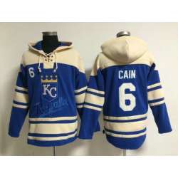 Kansas City Royals #6 Lorenzo Cain Blue Stitched Hoodie