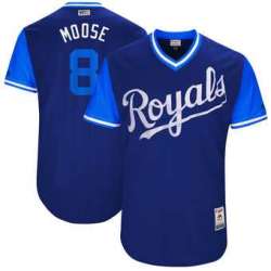 Kansas City Royals #8 Mike Moustakas Moose Majestic Royal 2017 Players Weekend Jersey JiaSu