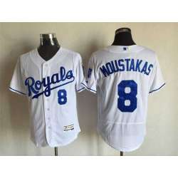 Kansas City Royals #8 Mike Moustakas White 2016 Flexbase Collection Stitched Jersey