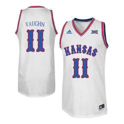 Kansas Jayhawks 11 Jacque Vaughn White Throwback College Basketball Jersey Dzhi
