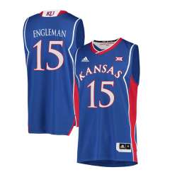 Kansas Jayhawks 15 Howard Engleman Blue Throwback College Basketball Jersey Dzhi