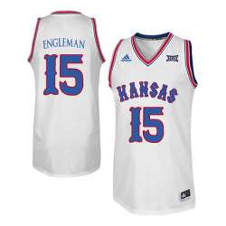 Kansas Jayhawks 15 Howard Engleman White Throwback College Basketball Jersey Dzhi