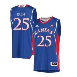 Kansas Jayhawks 25 Brandon Rush Blue Throwback College Basketball Jersey Dzhi