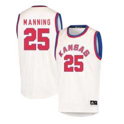 Kansas Jayhawks 25 Danny Manning Cream Throwback College Basketball Jersey Dzhi