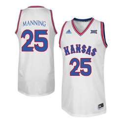 Kansas Jayhawks 25 Danny Manning White Throwback College Basketball Jersey Dzhi