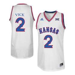 Kansas Jayhawks 2 Lagerald Vick White Throwback College Basketball Jersey Dzhi
