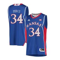 Kansas Jayhawks 34 Paul Pierce Blue Throwback College Basketball Jersey Dzhi