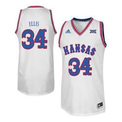 Kansas Jayhawks 34 Perry Ellis White Throwback College Basketball Jersey Dzhi