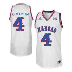 Kansas Jayhawks 4 Nick Collison White Throwback College Basketball Jersey Dzhi