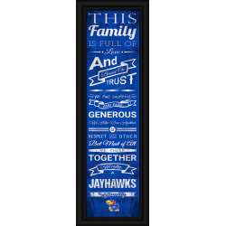 Kansas Jayhawks Family Cheer Print 8x24