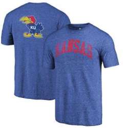 Kansas Jayhawks Fanatics Branded Heathered Royal Vault Two Hit Arch T-Shirt