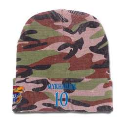 Kansas Jayhawks #10 Sviatoslav Mykhailiuk Camo College Basketball Knit Hat