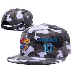 Kansas Jayhawks #10 Sviatoslav Mykhailiuk Gray Camo College Basketball Adjustable Hat