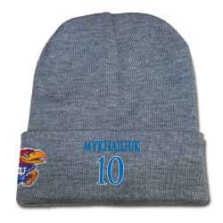 Kansas Jayhawks #10 Sviatoslav Mykhailiuk Gray College Basketball Knit Hat