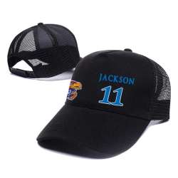 Kansas Jayhawks #11 Josh Jackson Black Mesh College Basketball Adjustable Hat