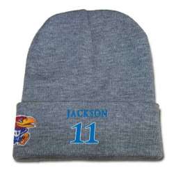 Kansas Jayhawks #11 Josh Jackson Gray College Basketball Knit Hat