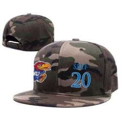 Kansas Jayhawks #20 Tyler Self Camo College Basketball Adjustable Hat