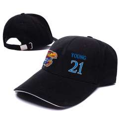 Kansas Jayhawks #21 Clay Young Black College Basketball Adjustable Peaked Hat