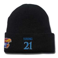 Kansas Jayhawks #21 Clay Young Black College Basketball Knit Hat