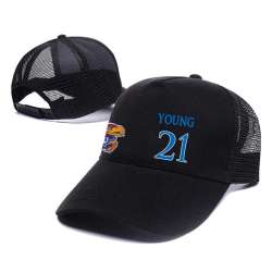 Kansas Jayhawks #21 Clay Young Black Mesh College Basketball Adjustable Hat