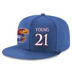 Kansas Jayhawks #21 Clay Young Blue Adjustable Hat