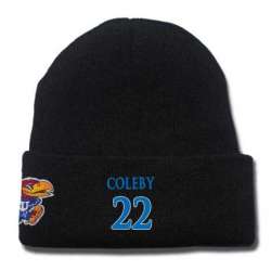 Kansas Jayhawks #22 Dwight Coleby Black College Basketball Knit Hat