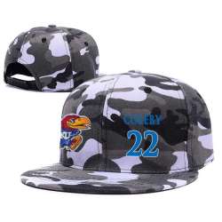 Kansas Jayhawks #22 Dwight Coleby Gray Camo College Basketball Adjustable Hat