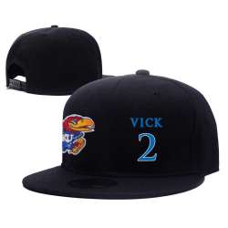 Kansas Jayhawks #2 Lagerald Vick Black College Basketball Adjustable Hat