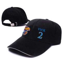 Kansas Jayhawks #2 Lagerald Vick Black College Basketball Adjustable Peaked Hat