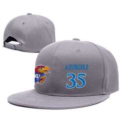 Kansas Jayhawks #35 Udoka Azubuike Gray College Basketball Adjustable Hat