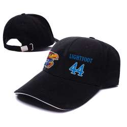 Kansas Jayhawks #44 Mitch Lightfoot Black College Basketball Adjustable Peaked Hat