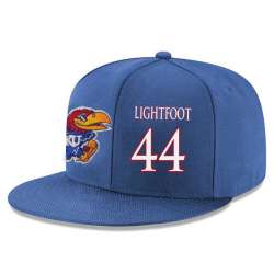 Kansas Jayhawks #44 Mitch Lightfoot Blue Adjustable Hat