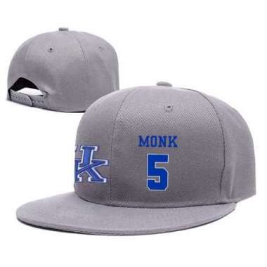 Kentucky Wildcats #5 Malik Monk Gray College Basketball Adjustable Hat