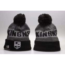 Kings Black Mascot Cuffed Pom Knit Hat YP