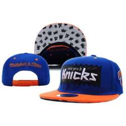 Knicks Team Logo Blue Mitchell & Ness Adjustable Hat LX