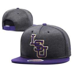 LSU Tigers Team Logo Gray Purple Adjustable Hat GS